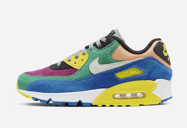 Nike Air Max 90 Men's Shoes Green Blue Purple-49 - Click Image to Close